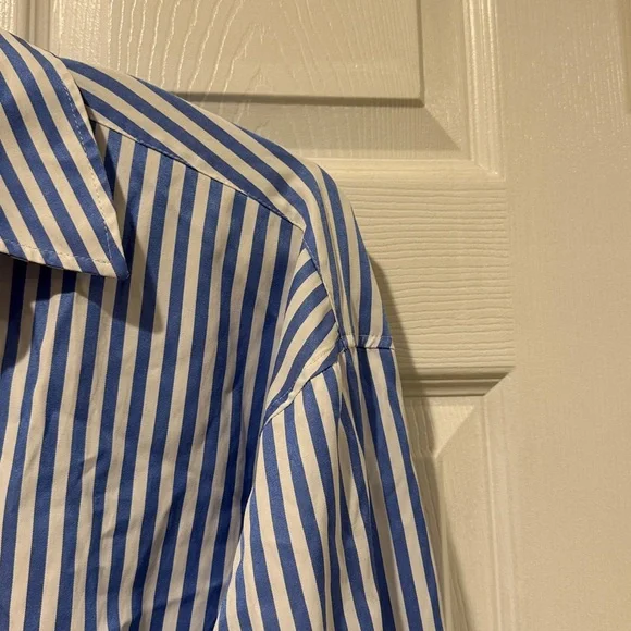 Zara Blue and White Striped Shirt - Picture 7 of 9